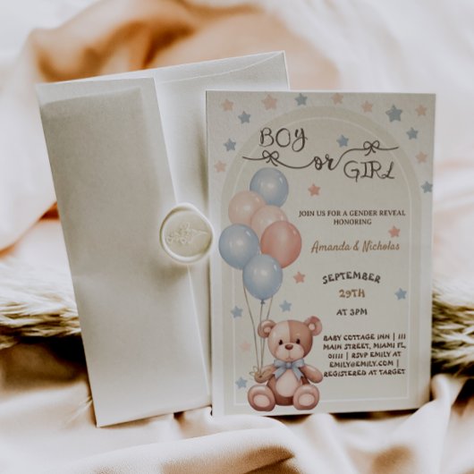 Beer Ballonnen  Gender Reveal Kaart