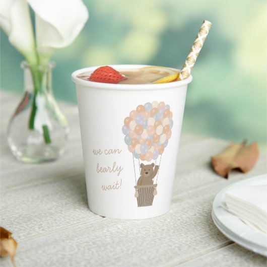 Beer Ballonnen Genderneutraal Baby shower Welkom Papieren Bekers (Insitu)