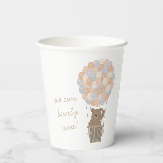 Beer Ballonnen Genderneutraal Baby shower Welkom Papieren Bekers (Achterkant)