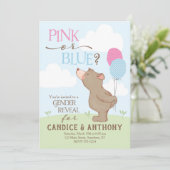 Beer + Ballonnen Geslacht Onthulling Uitnodiging (Staand voorkant)