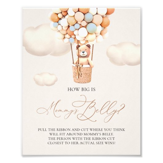 Beer ballonnen - Hoe groot is de buik van mama - T Foto Afdruk (Voorkant)