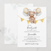 Beer ballonnen Modern Baby shower Kaart (Voorkant / Achterkant)