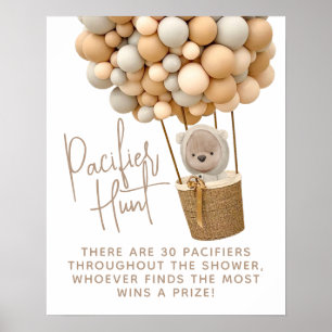 Beer ballonnen Modern Baby shower Pacifier Hunt Poster