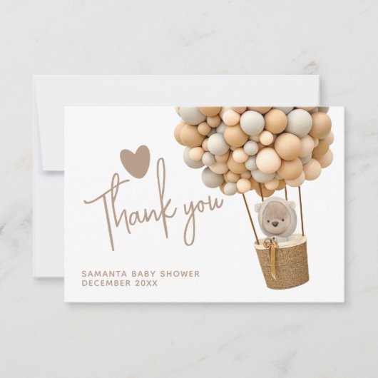 Beer ballonnen Modern Genderneutraal Baby shower Bedankkaart (Voorkant)