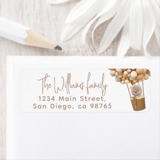 Beer ballonnen Modern Genderneutraal Baby shower Etiket (Insitu)