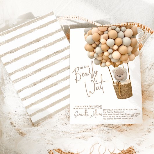 Beer ballonnen Modern Genderneutraal Baby shower Kaart