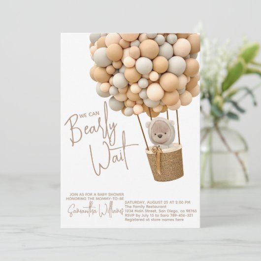 Beer ballonnen Modern Genderneutraal Baby shower Kaart (Staand voorkant)