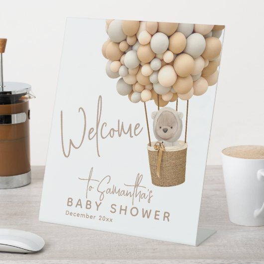 Beer ballonnen Modern Genderneutraal Baby shower Reclamebord Met Voetstuk (Insitu)