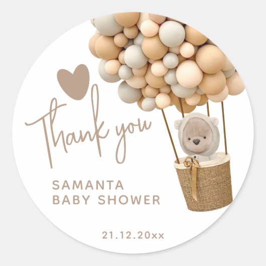 Beer ballonnen Modern Genderneutraal Baby shower Ronde Sticker (Voorkant)