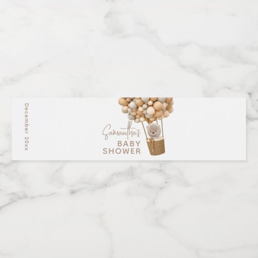 Beer ballonnen Modern Genderneutraal Baby shower Waterfles Etiket (Enkel label)