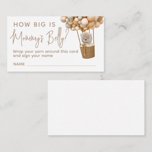 Beer ballonnen Modern Hoe groot is mama's Belly ga Informatiekaartje (Voorkant / Achterkant)