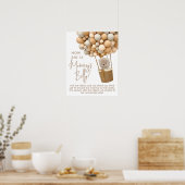 Beer ballonnen Modern Hoe groot is mama's Belly ga Poster (Keuken)