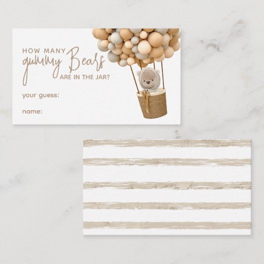 Beer ballonnen Moderne Baby shower gok game Informatiekaartje (Voorkant / Achterkant)