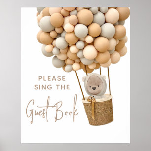Beer ballonnen Moderne Baby shower Guest book Poster