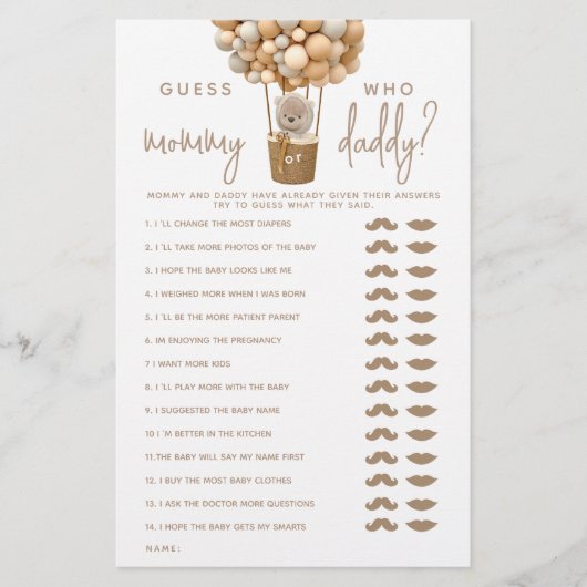 Beer ballonnen Moderne Gender Neutra Shower Game (Voorkant)