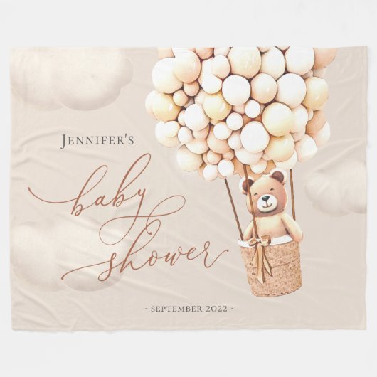 Beer-ballonnen Neutrale Virtual Shower Backdrop Fleece Deken (Voorkant (Horizontaal))