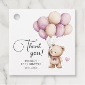Beer Ballonnen Pastel Paarse Baby shower Dank u Bedankjes Labels (Voorkant)