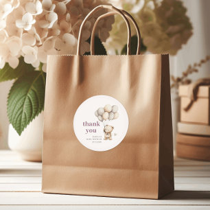 Beer Ballonnen Pastel Paarse Baby shower Dank u Ronde Sticker