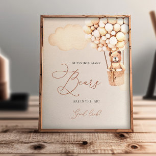 Beer ballonnen raden hoeveel Beren er zijn - gebar Foto Afdruk