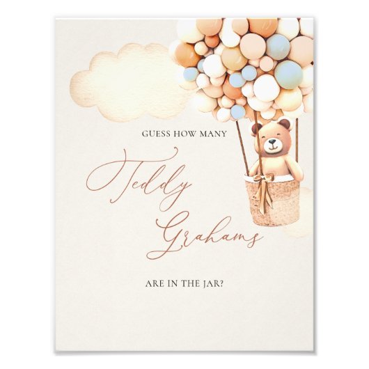 Beer ballonnen raden hoeveel grahammen er zijn - g foto afdruk (Voorkant)