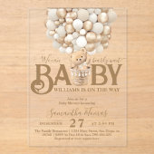 Beer-ballonnen vroeg wachten Baby shower Acryl Uitnodigingen (Voorkant)