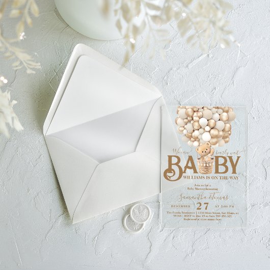 Beer-ballonnen vroeg wachten Baby shower Acryl Uitnodigingen