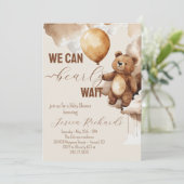 Beer-ballonnen vroeg wachten Baby shower Kaart (Staand voorkant)