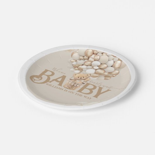 Beer-ballonnen vroeg wachten Baby shower Papieren Bordje (Gekanteld)