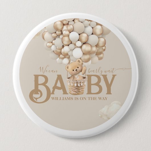 Beer-ballonnen vroeg wachten Baby shower Ronde Button 4,0 Cm (Voorkant)