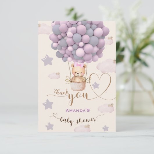 Beer ballonnen wachten Barly Baby Pink Dank u Bedankkaart (Staand voorkant)