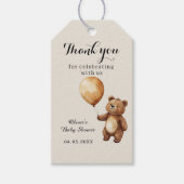 Beer ballonnen wolken wachten Baby shower dank u Cadeaulabel (Voorkant)