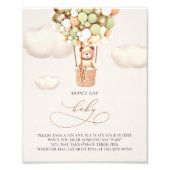 Beer ballonnen - zeg geen BABY - gebarentaal Foto Afdruk (Voorkant)