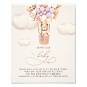 Beer ballonnen - zeg geen BABY - gebarentaal Foto Afdruk (Voorkant)