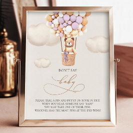 Beer ballonnen - zeg geen BABY - gebarentaal Foto Afdruk