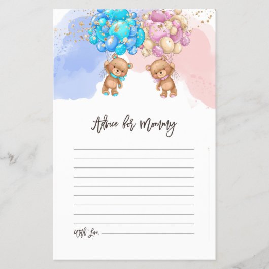 Beer ballons Baby shower Advice Kaart Flyer (Voorkant)