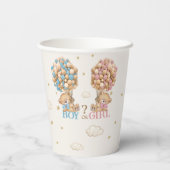 Beer Balloon Boho Pink Blue Gender Reveal Papieren Bekers (Achterkant)