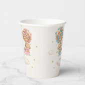 Beer Balloon Boho Pink Blue Gender Reveal Papieren Bekers (Rechts)