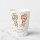 Beer Balloon Boho Pink Blue Gender Reveal Papieren Bekers (Voorkant)