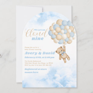 Beer Balloon Cloud Nine Fluffy Baby Boy Shower Kaart