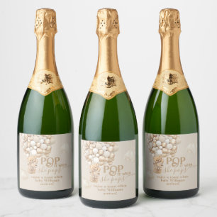 Beer Balloon neutraal Baby shower klaar om te popp Sparkling Wijnetiket