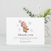 Beer Balloon Santa Hat 1e Verjaardag Dank u kaart (Staand voorkant)