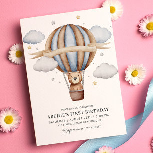 Beer Balloon Waterverf Boys 1st Birthday Schattige Kaart