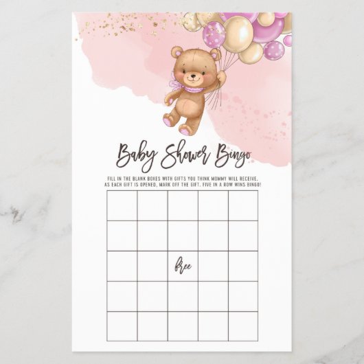 Beer Balloons Baby Bingo | Baby shower Bingo Game Flyer (Voorkant)
