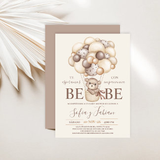 Beer Balloons Baby shower Spaanse uitnodiging