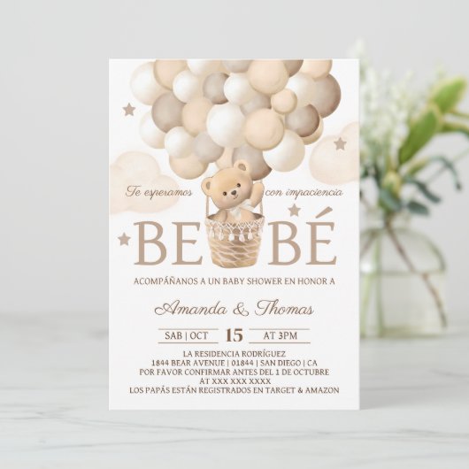 Beer Balloons Spaans Baby shower Kaart (Staand voorkant)