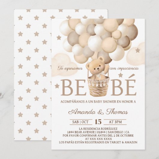 Beer Balloons Spaans Baby shower Kaart (Voorkant / Achterkant)