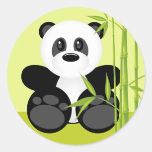 Beer Bamboo Panda Ronde Sticker