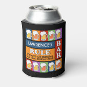 BEER Bar Pop Art aangepaste monogram drankkoelers Blikjeskoeler (Blikje Achterkant)