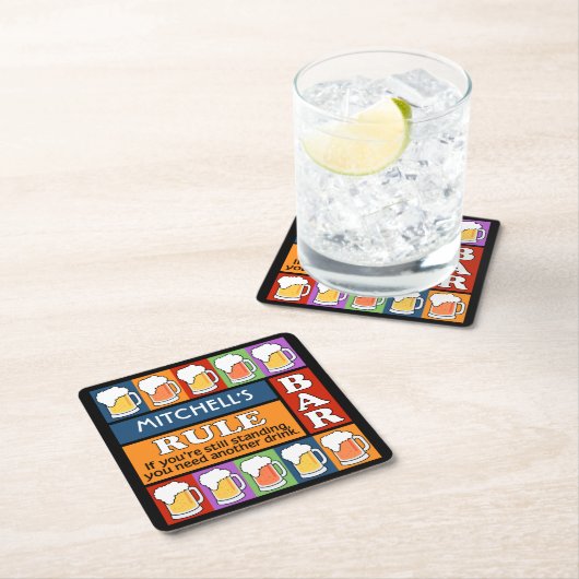 BEER Bar Pop Art, aangepaste naam onderzetters (Insitu)