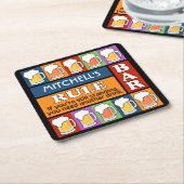 BEER Bar Pop Art, aangepaste naam onderzetters (Schuin)